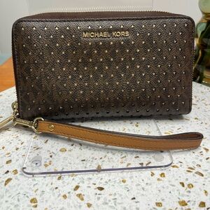 Michael Kors Gold Star Pattern Leather Wallet